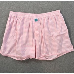 Bird Dog Bay Boxer Shorts Size XL Pink Gingham Elastic Waist Cotton Lounge